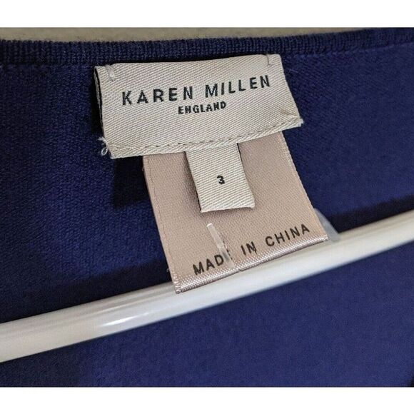 Karen Millen England Dress Color Block Wool Blend Asymmetric Knit Sweater Size 3 - Picture 9 of 9